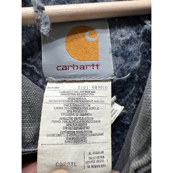 Carhartt Vintage 90's Gray Distressed Canvas Detroit Chore Barn Coat - Picture 5 of 10